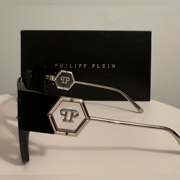 NEW PHILIP PLEIN ROSE VENUS SUNGLASSES FULL INCLUSION BLACK SILVER SOLD OUT - Picture 6 of 16
